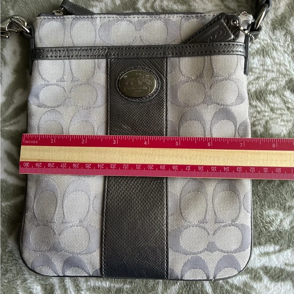 Coach Silver and Gray Signature Crossbody Bag
